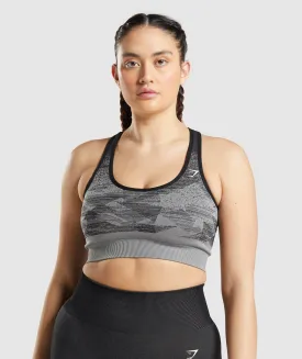 Gymshark Adapt Ombre Seamless Sports Bra - Triangle | Black Print