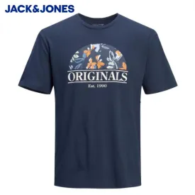 Jack & Jones Flower Navy Crew Neck Tee Navy