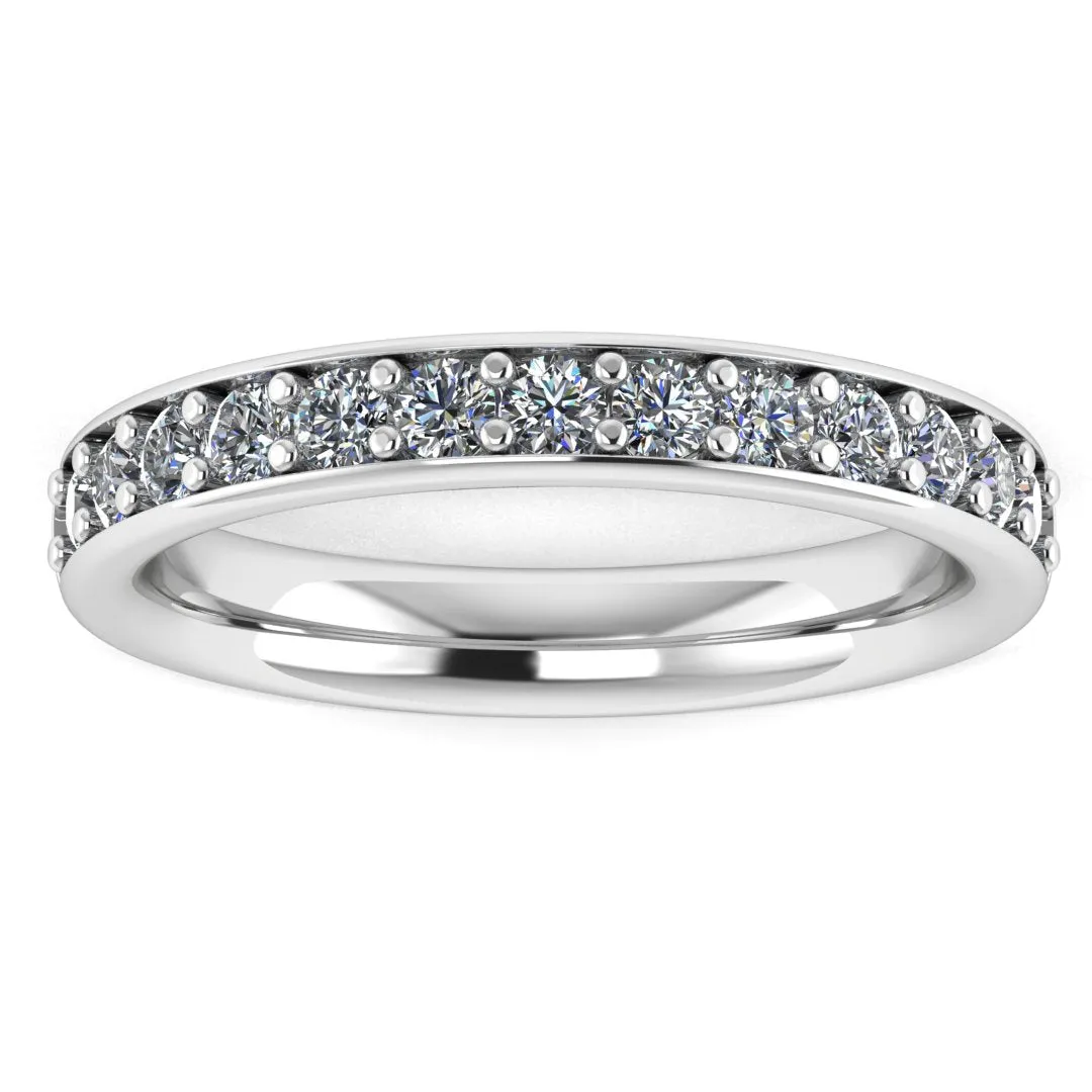 Lab Diamond Grain Set Eternity Band Wedding Ring GRB