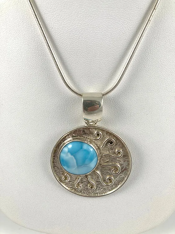 Larimar & Sterling Silver Pendant