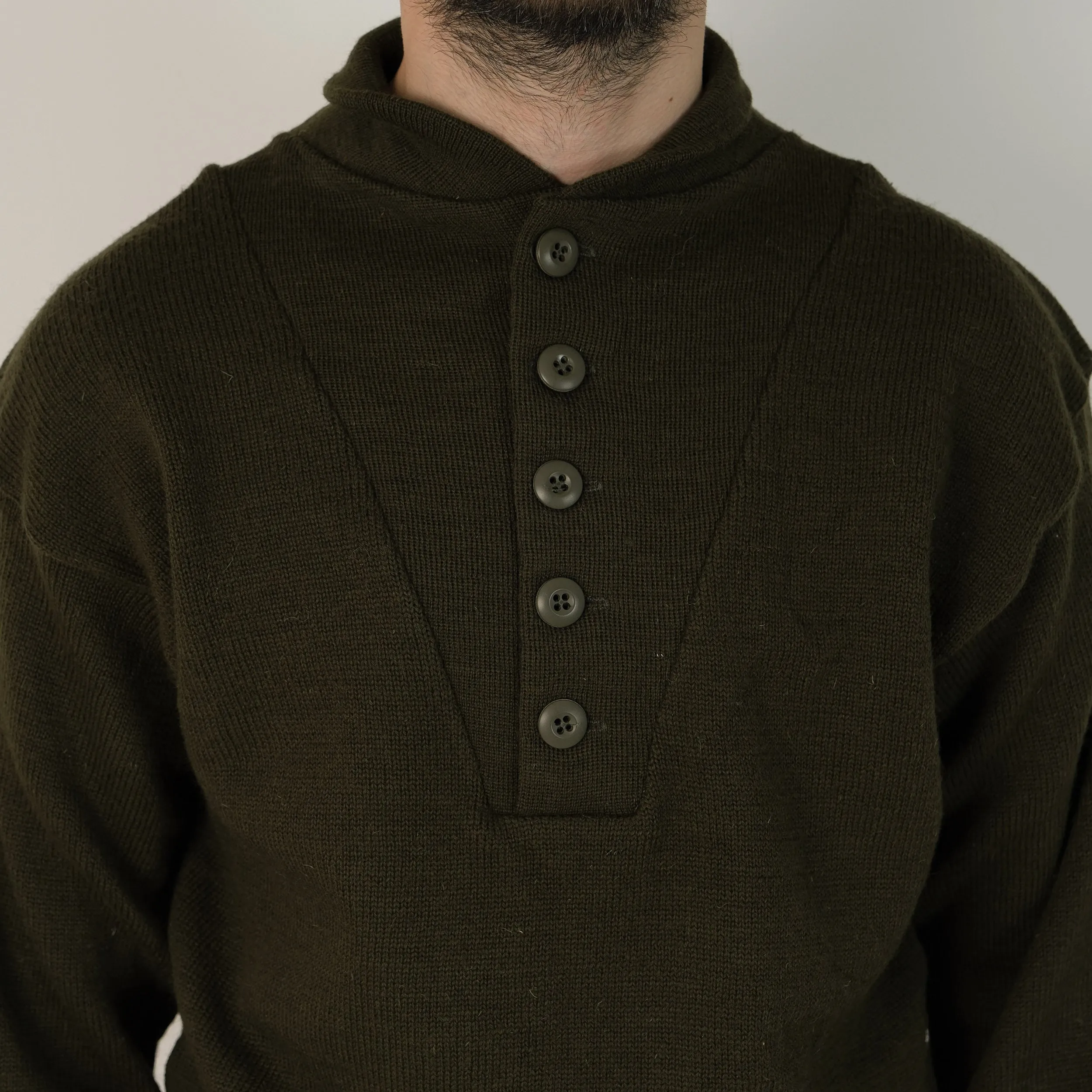 MADE IN USA TRUCKER SWEATER - OLIVE