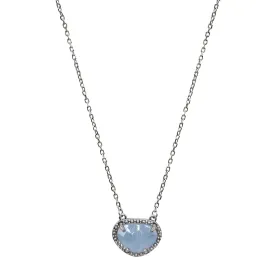 March Birthstone Necklace aquamarine silver gold