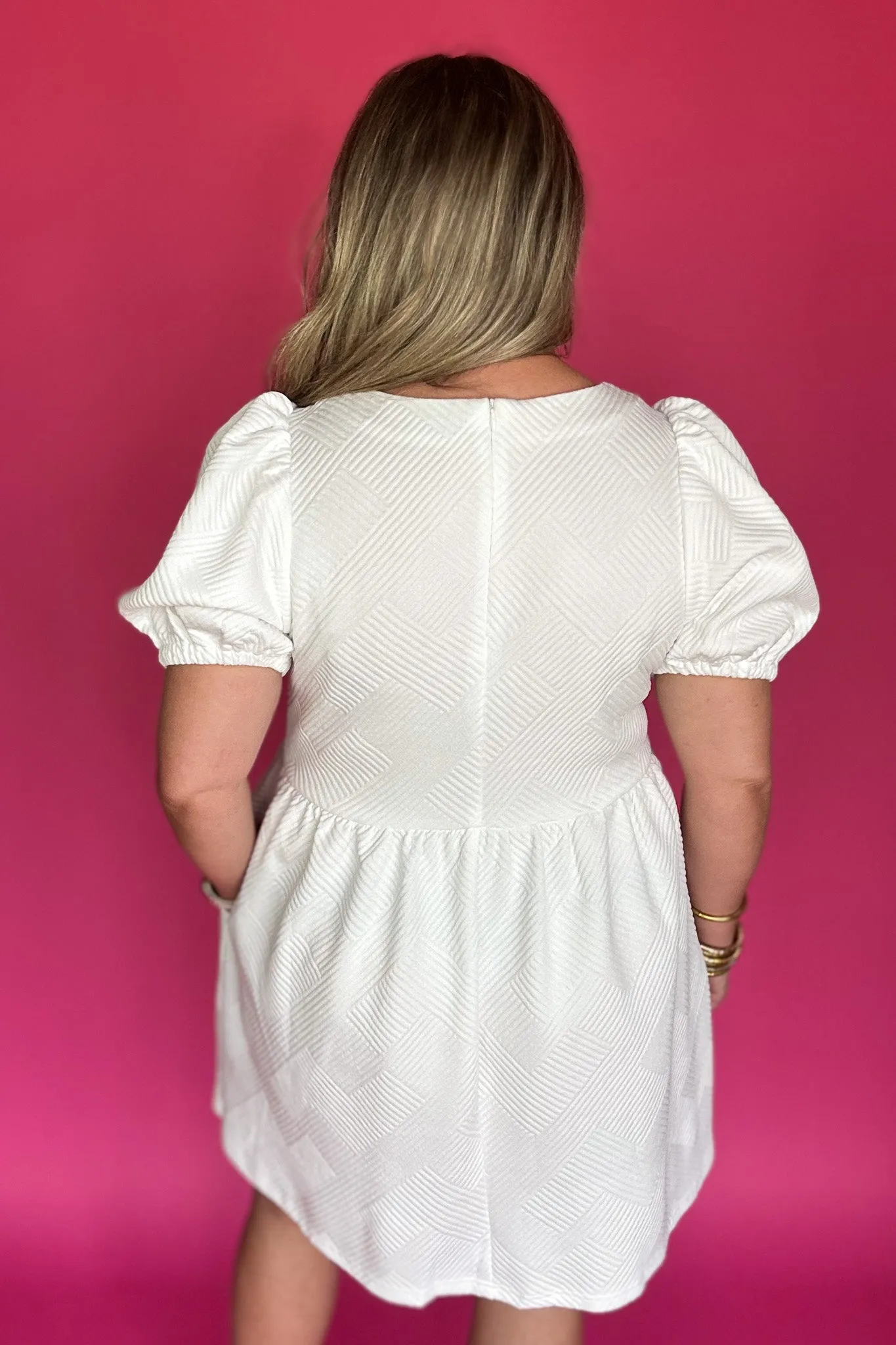 Meet You There Textured Dress - White