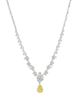 Multi Shape CZ Necklace with Canary CZ