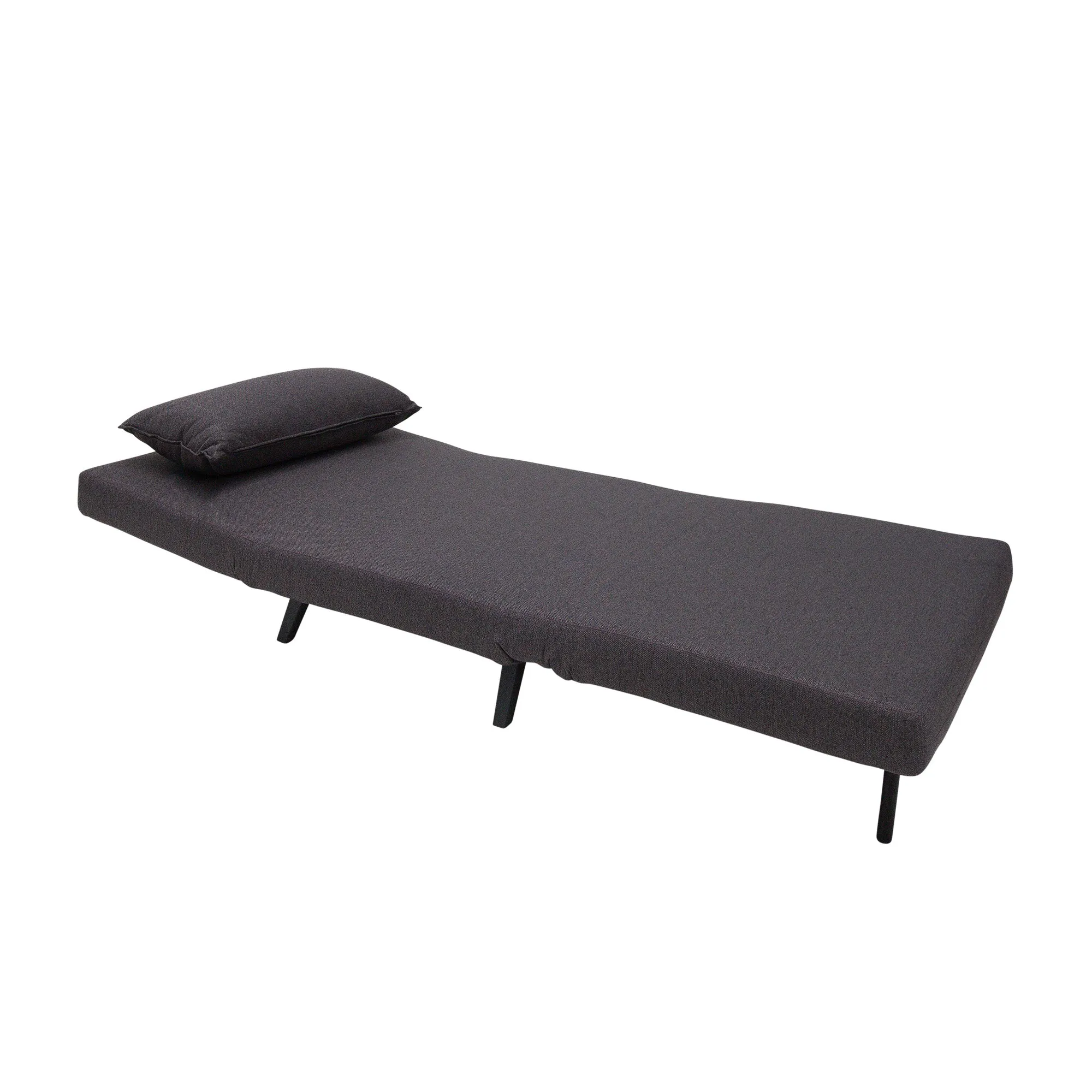 Compact Slate Grey Percy Single Sofa Bed with Memory Foam Mattress