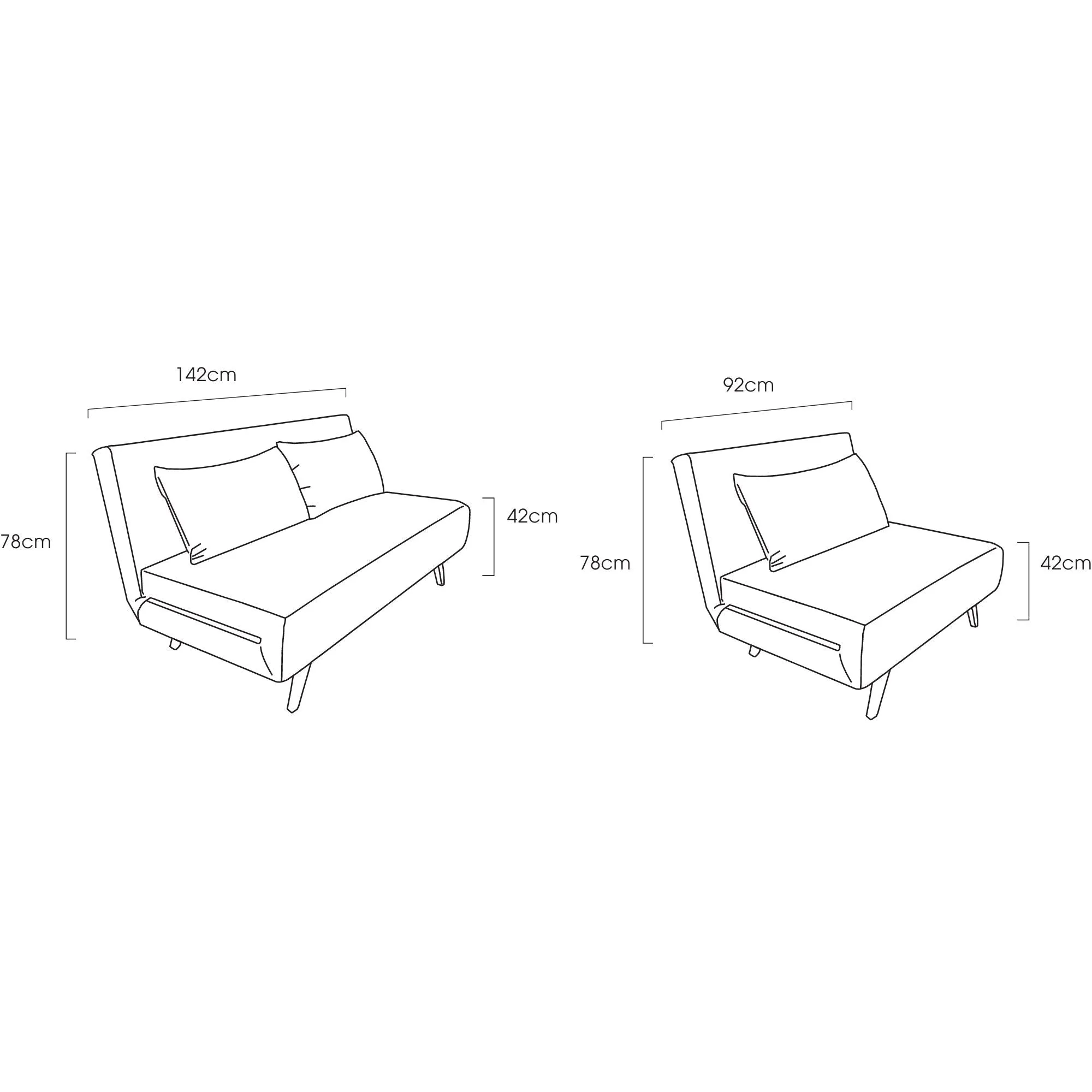 Compact Slate Grey Percy Single Sofa Bed with Memory Foam Mattress