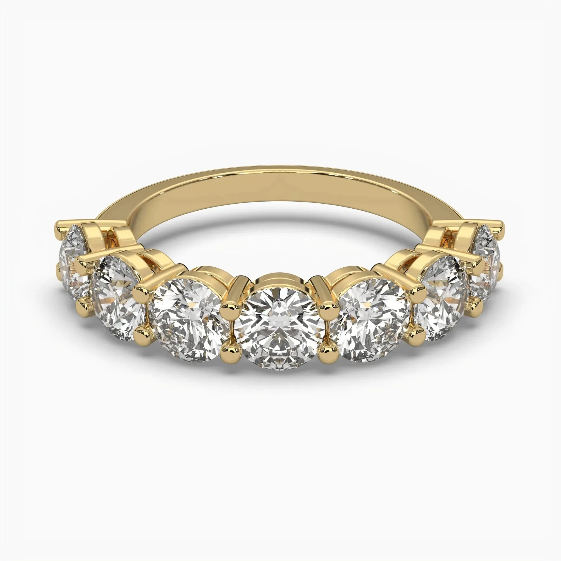 Round Half Eternity Wedding Band