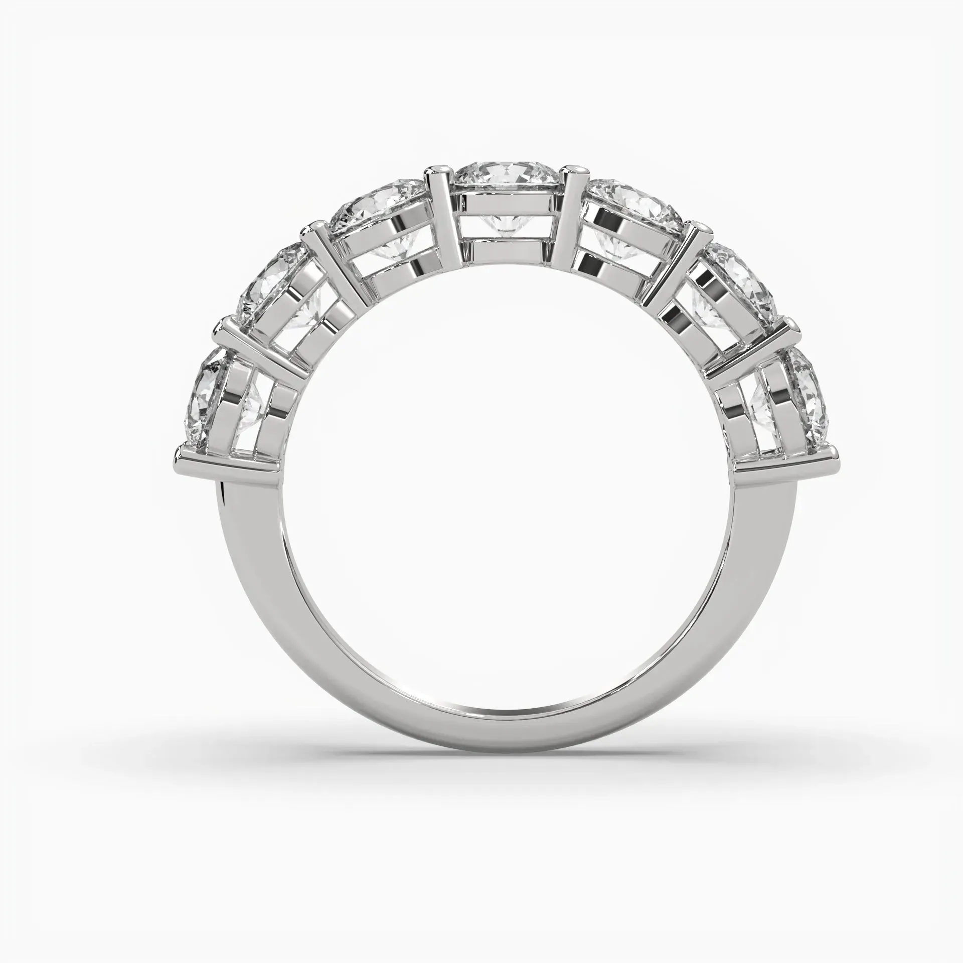 Round Half Eternity Wedding Band