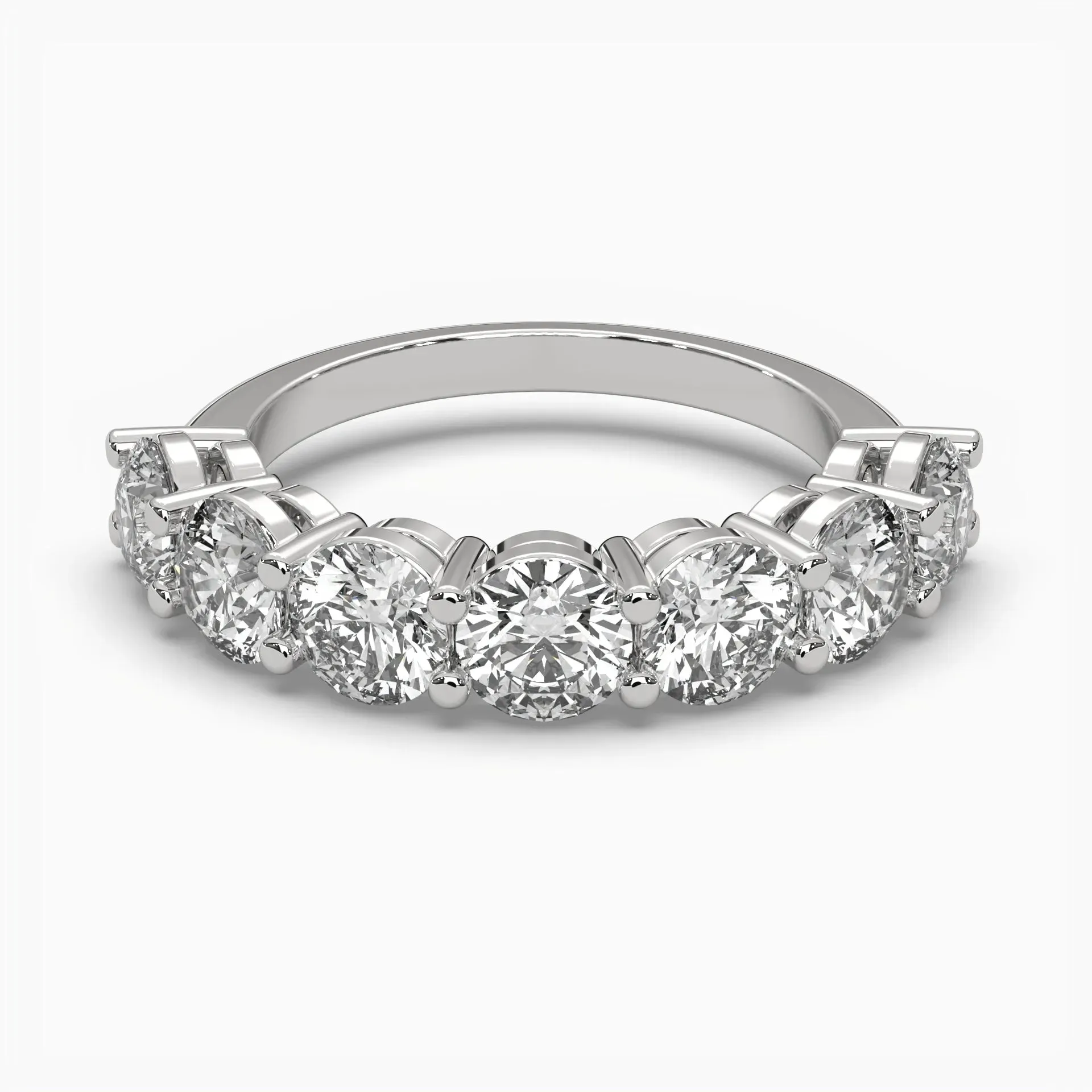 Round Half Eternity Wedding Band