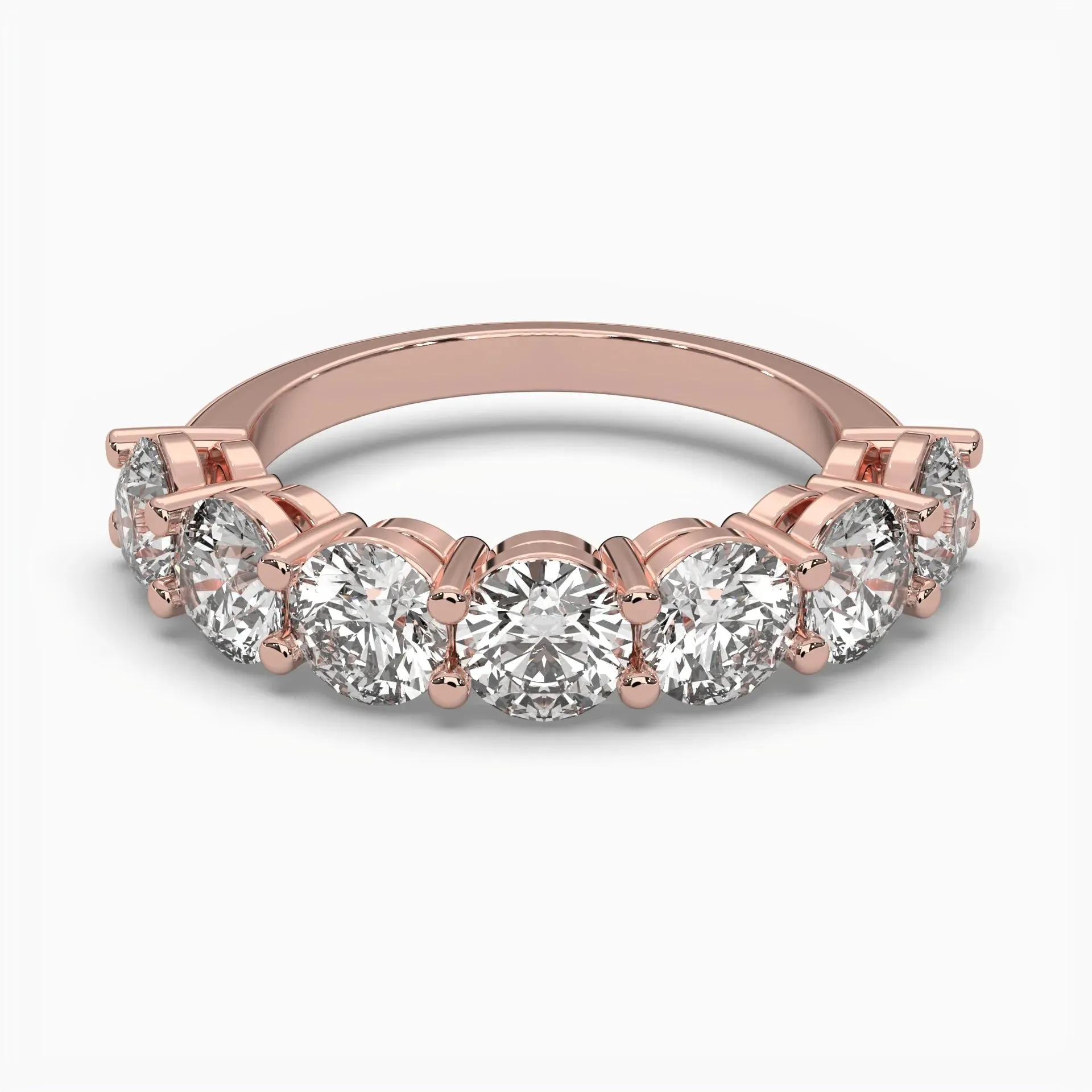 Round Half Eternity Wedding Band