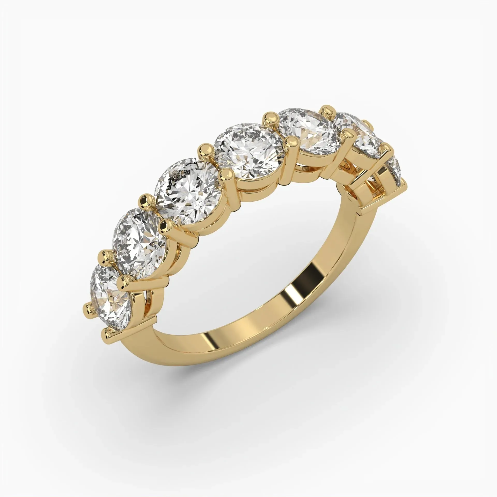 Round Half Eternity Wedding Band