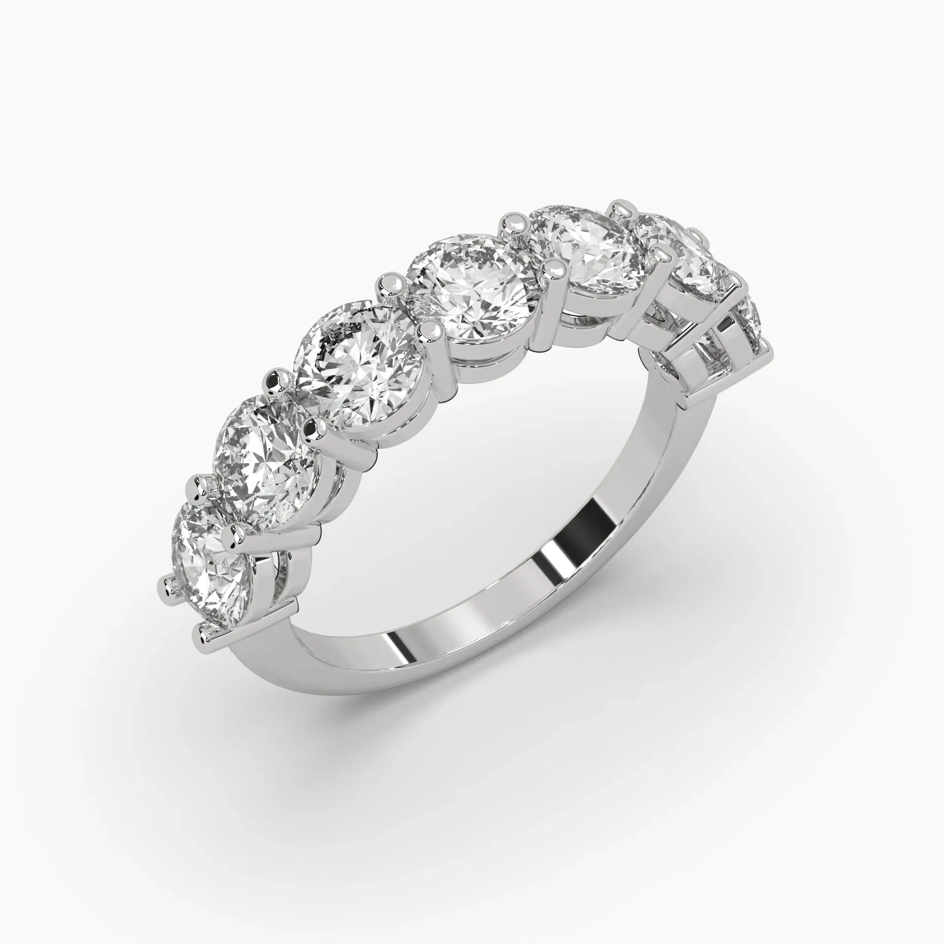 Round Half Eternity Wedding Band