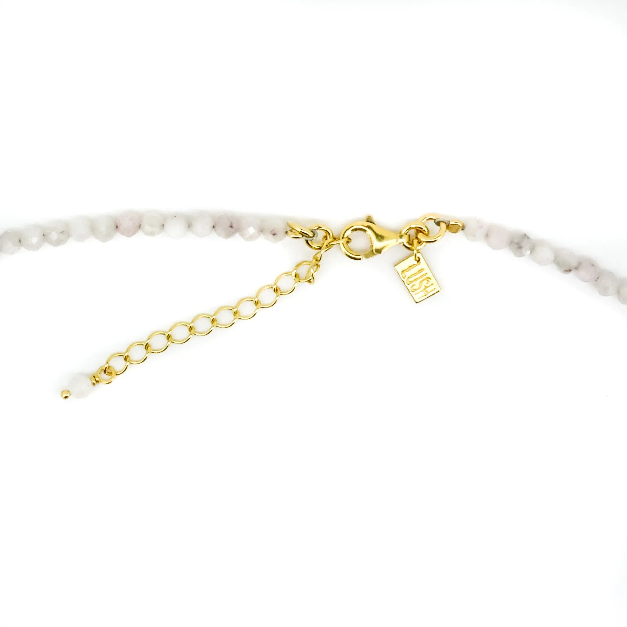 Sea Foam Keshi Pearl Necklace Gold