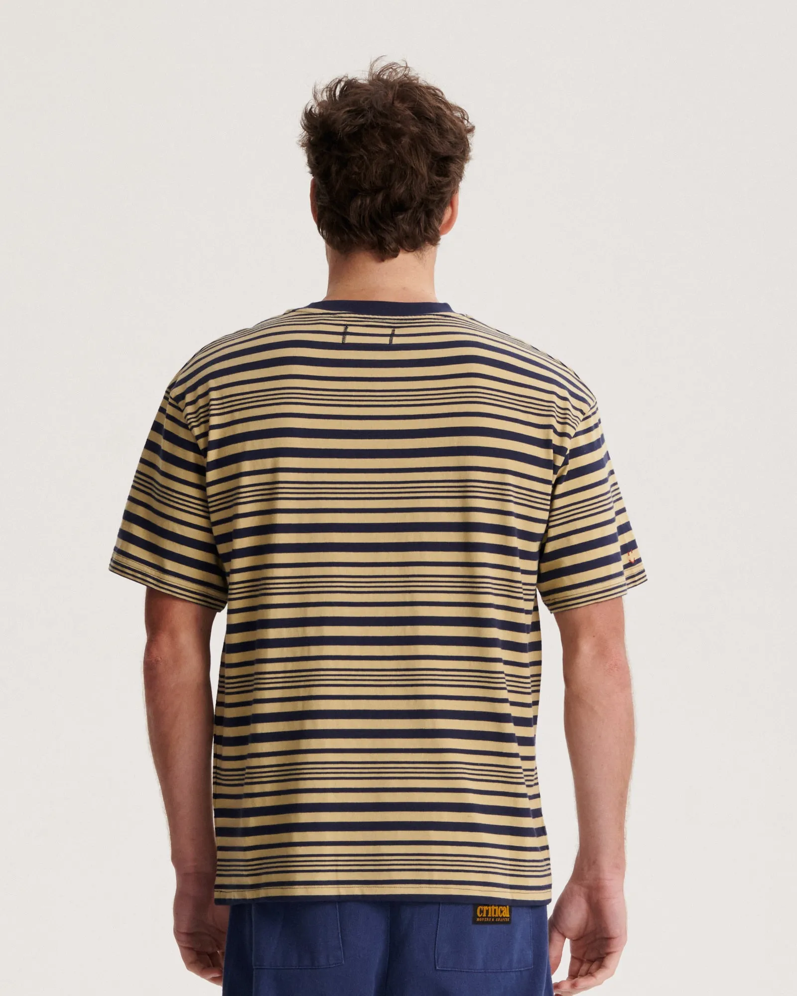 Sid Stripe Tee - Worker Blue