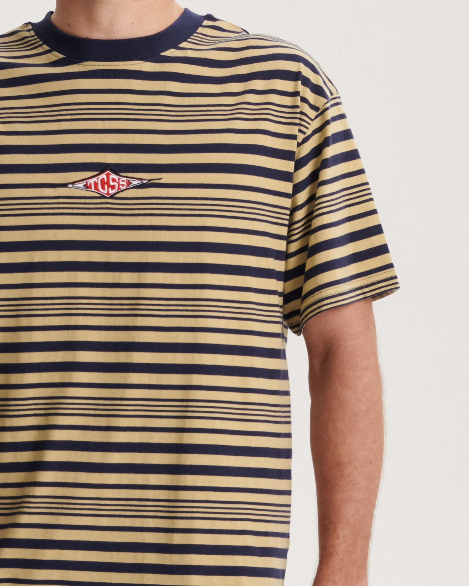 Sid Stripe Tee - Worker Blue