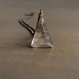 Smoky Rutilated Quartz Triangle Pendant