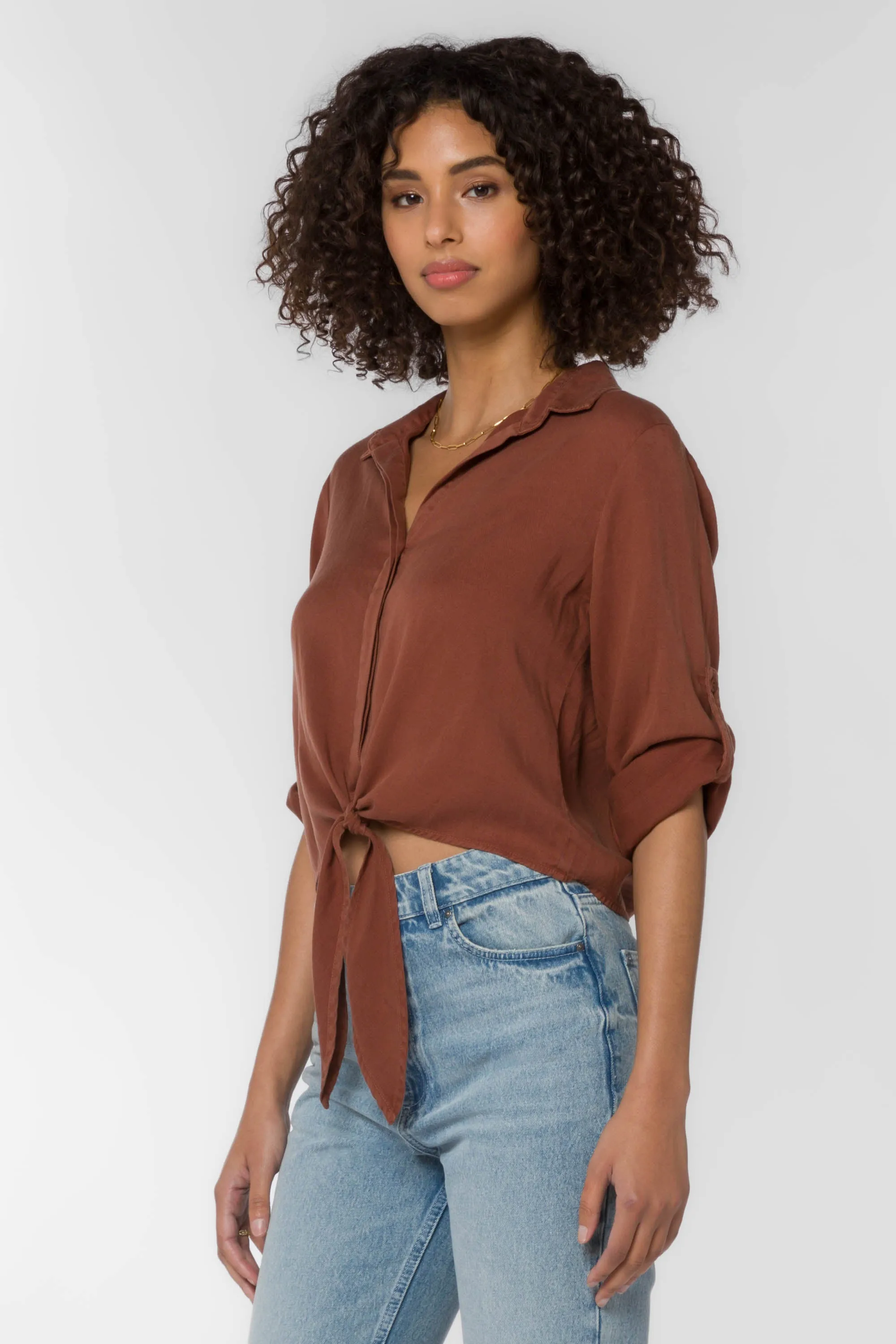 Solange Brown Top