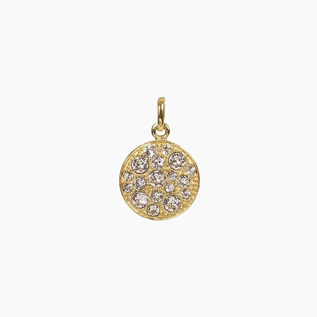 Swarovski Crystal Disc Pendant (Gold)