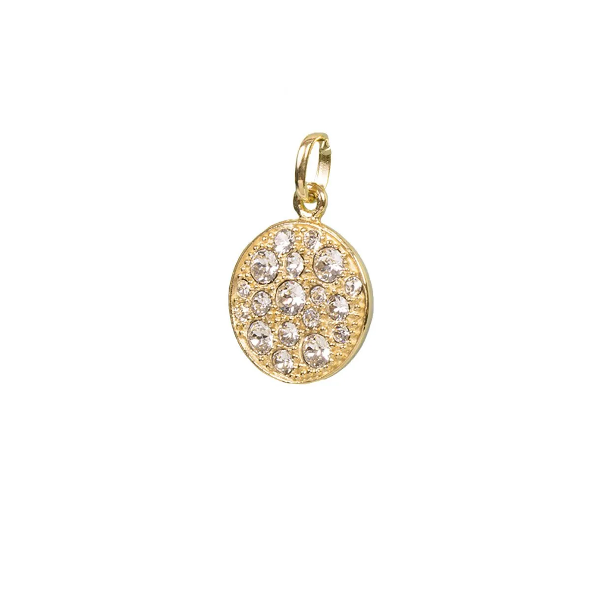 Swarovski Crystal Disc Pendant (Gold)