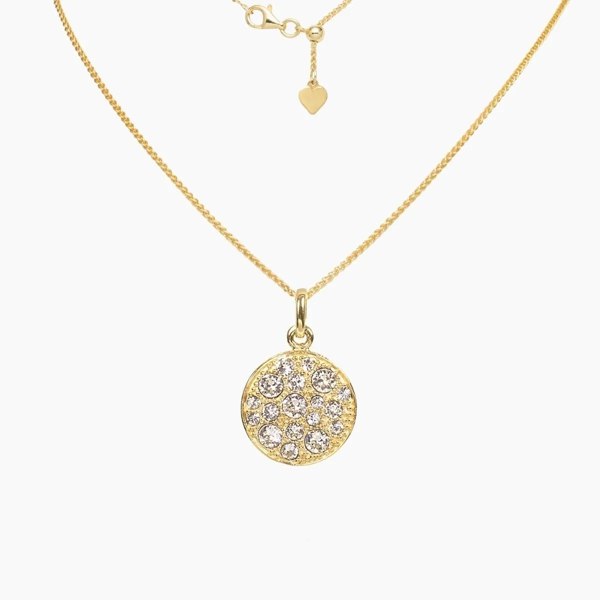 Swarovski Crystal Disc Pendant (Gold)